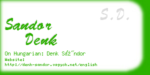 sandor denk business card